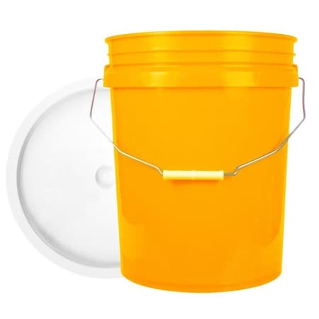 World Enterprises Bucket, 12 in H, Yellow and White 5YEL,345WHT